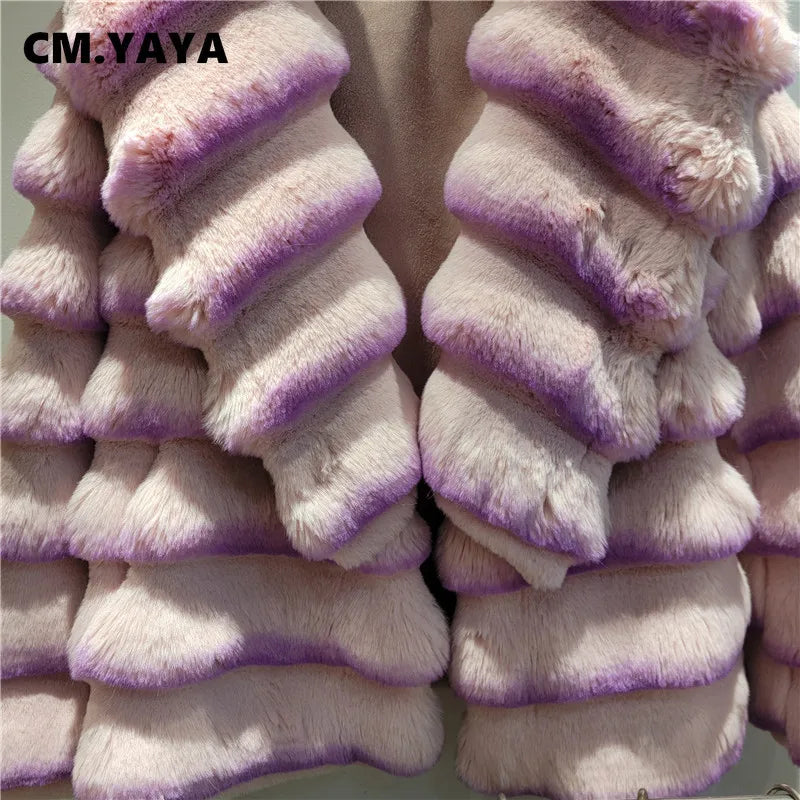 House of Hutson Original Design Imitation Otter Rabbit Fur Coat. Short Style to waist