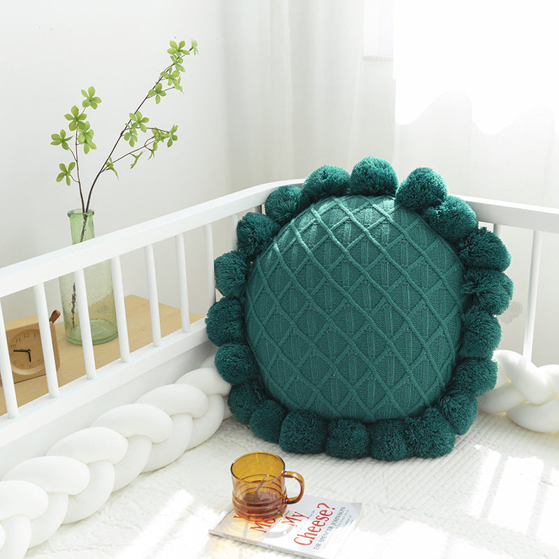 Sunflower Thickened Knitted Pillow. Decorative Sunflower Cushion.