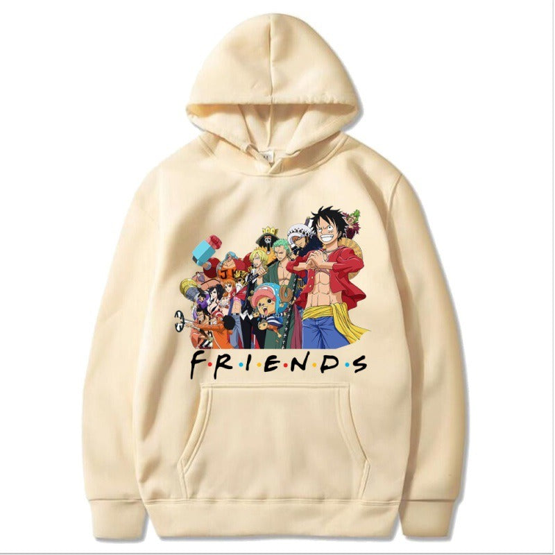 Pirate King Mengqi D. Luffy Anime plush loose hoodie cross-border hoodie hoodie hoodie