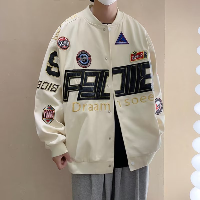 Motorcycle jacket with detachable hood.