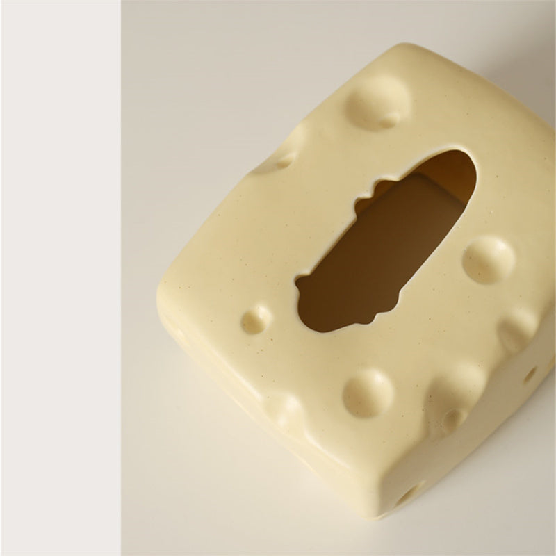 *New Christmas Decor Alert* Ceramic Cheese Shape Tissue Box