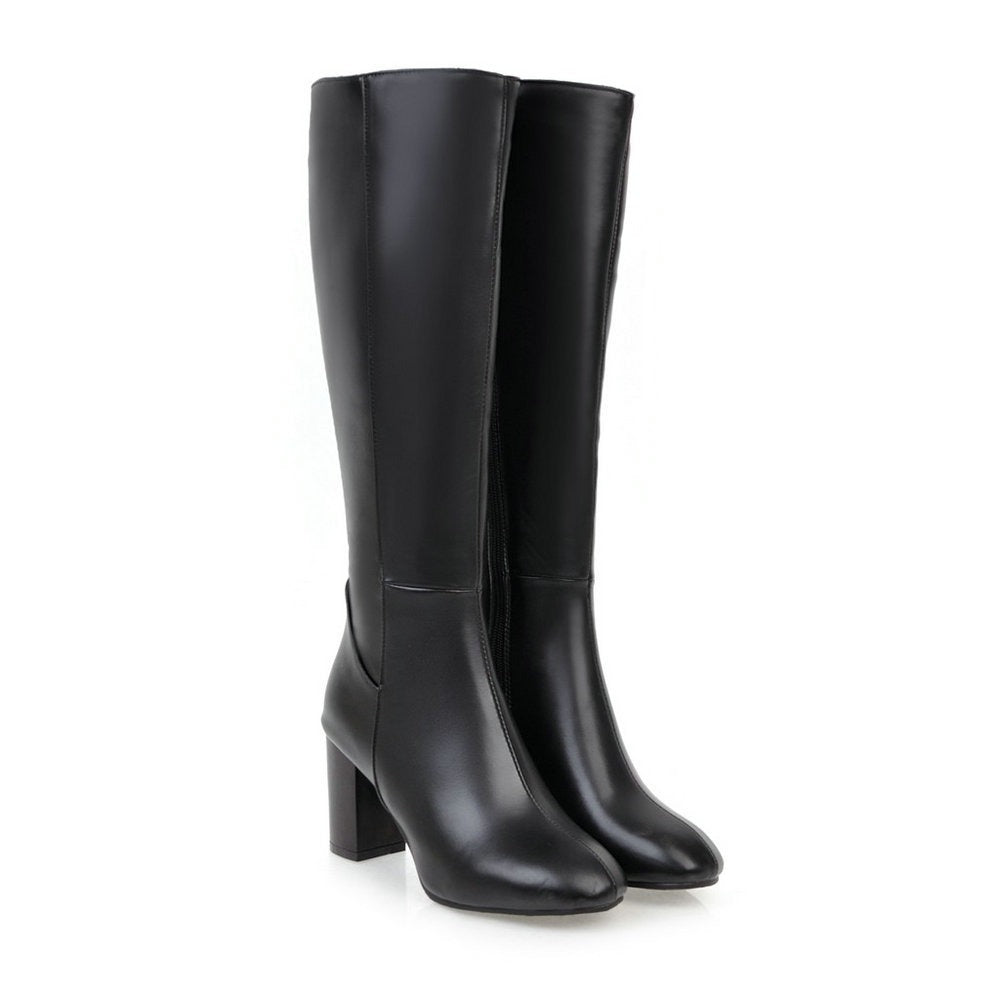 MEGAN MARKLE SAID SO - Women's thick soled high-heeled boots. high knee, quality leather boots