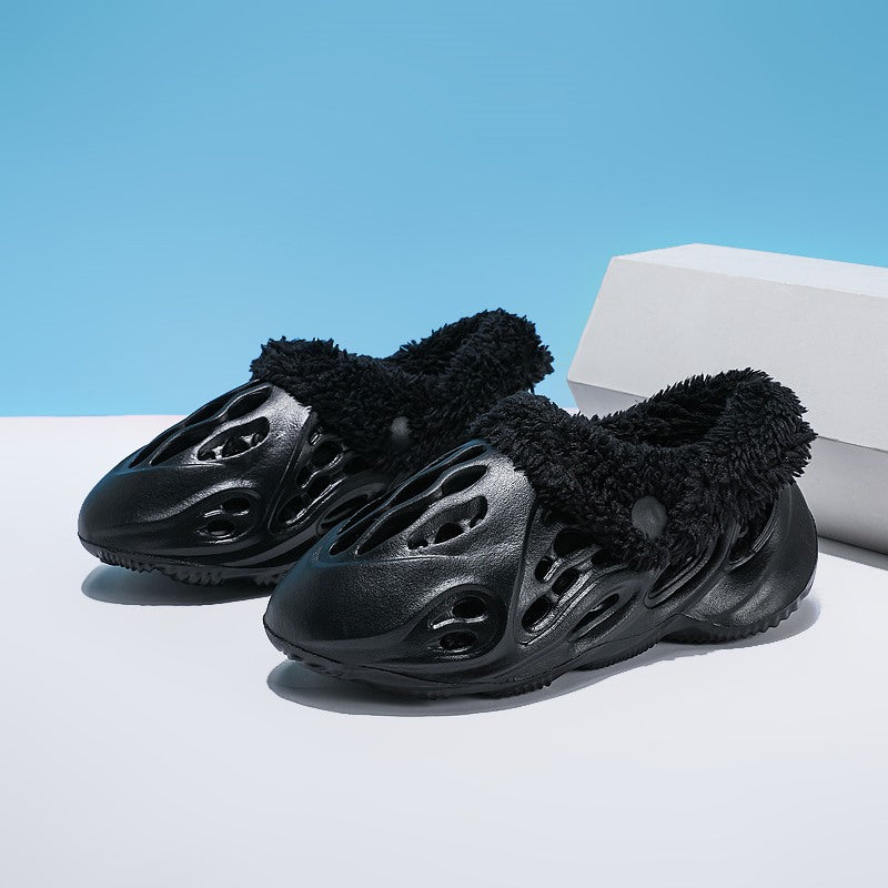 Winter Men And Women Children's Cotton Shoes Cotton Slippers Package Woolen Shoes Non-Slip Velvet Warm