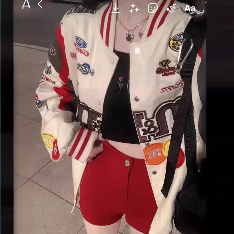 Motorcycle jacket with detachable hood.