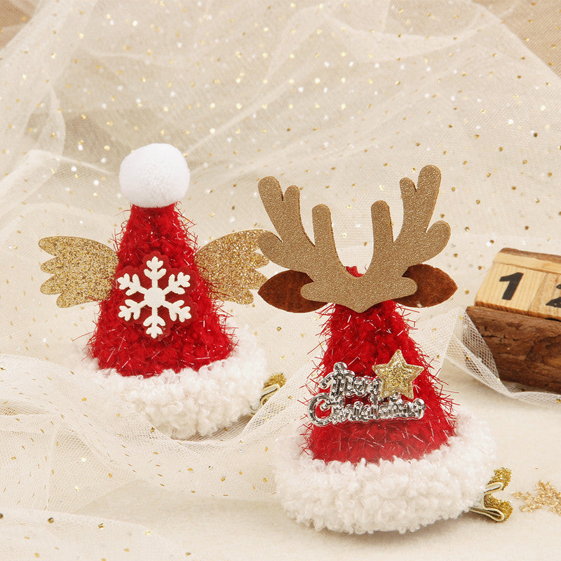 *Christmas Hair Accessory* - Bright Velvet Christmas Hair Clips. Cute Christmas Decorative Hair Accessories
