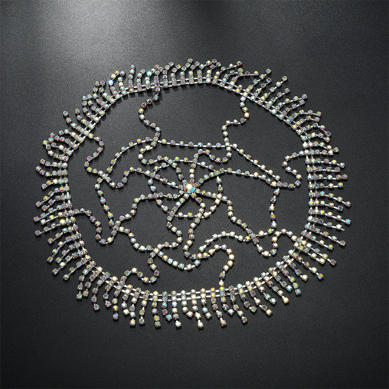 New Fashion Hair Accessories - Personality Tassel Rhinestone Mesh Headwear