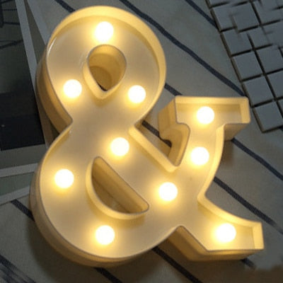 Luminous LED Letter Night Light. Christmas Home Decoration.