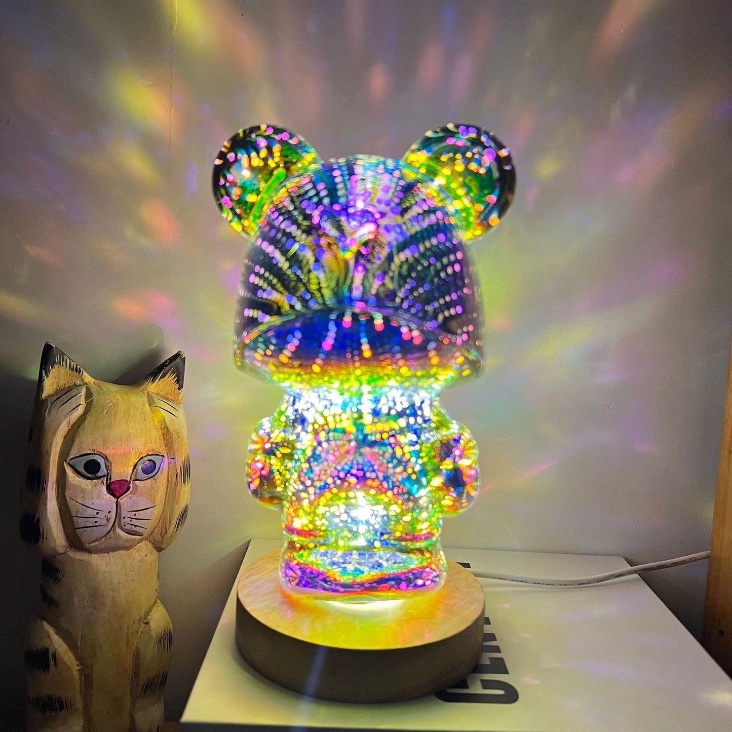 *New Christmas Decor Alert* - 3D Glass Fireworks Bear Ornament