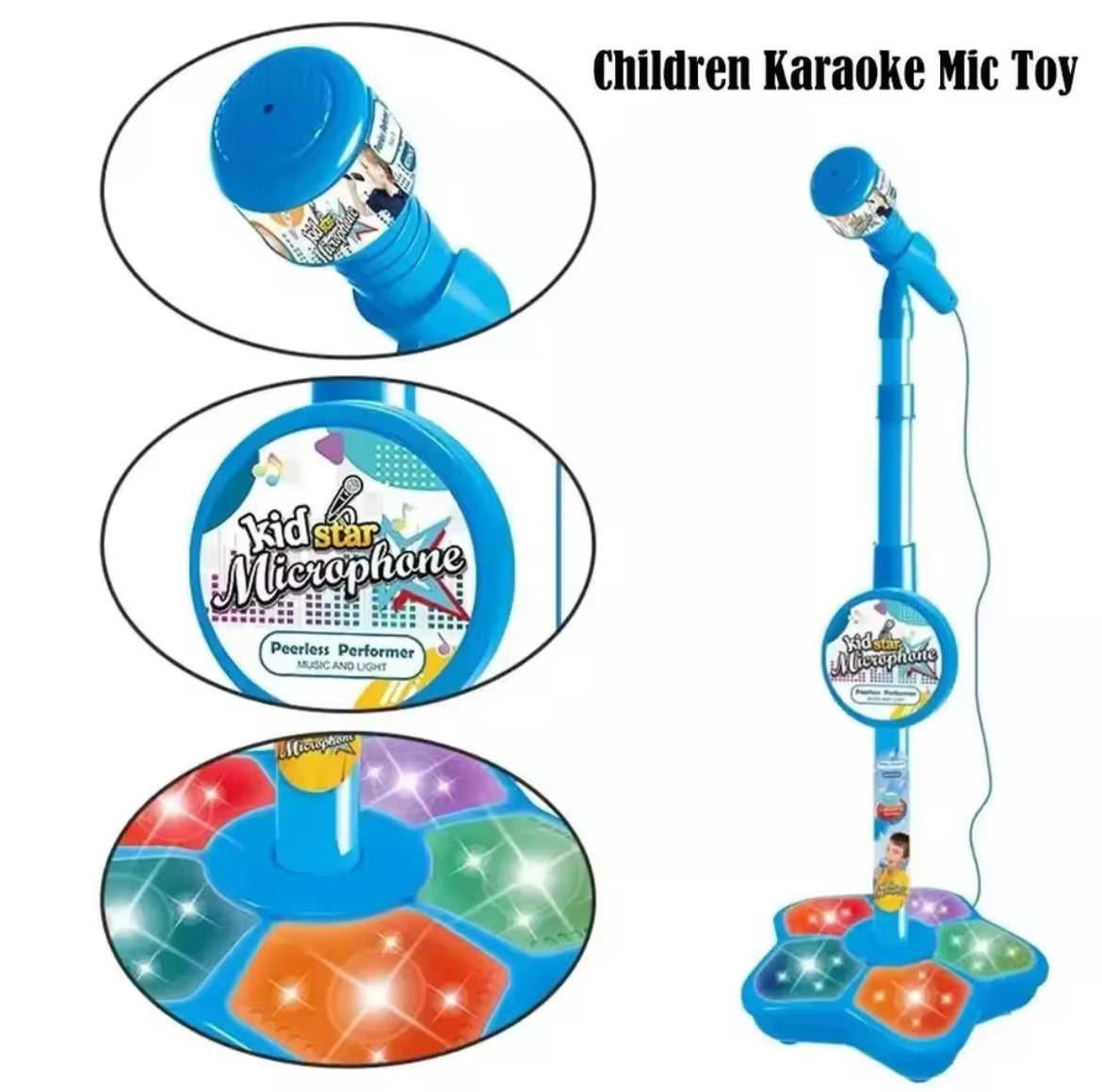 Kids Microphone with Stand Karaoke Song. Music Instrument Toys for Brain-Training. Educational Toy for fun!