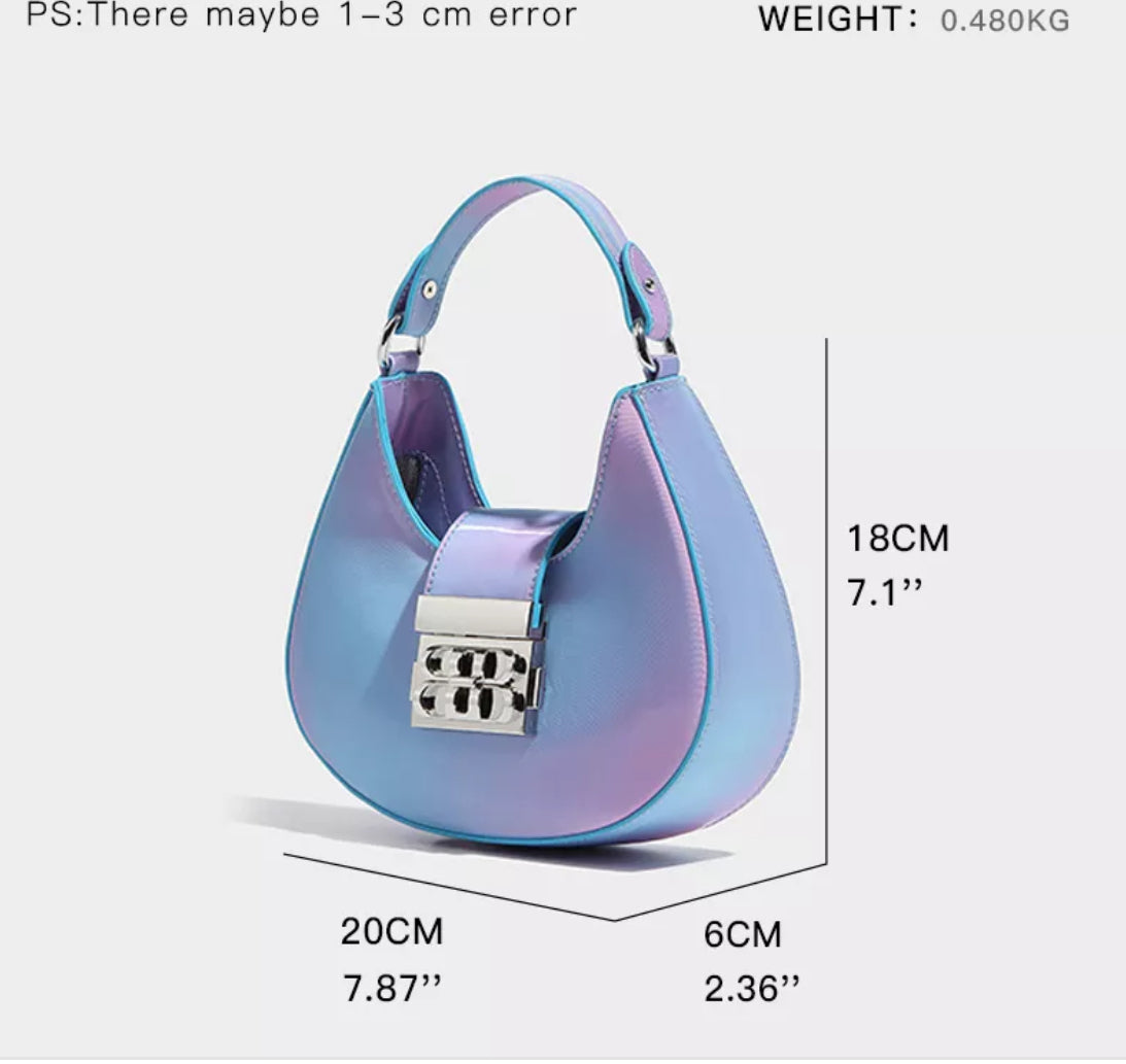 House of Hutson Original - “Half Moon Bag” - Gradient Color Women Shoulder Bag Luxury Design High Quality Small Tote Handbag Purse Chain Crossbody Bag