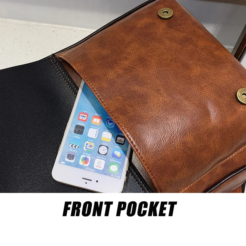 Beautiful Creativity Collection - “Modern Corporate Bag” - Brown School Bags. Waterproof. Vintage. Leather. Big Travel Backpack
