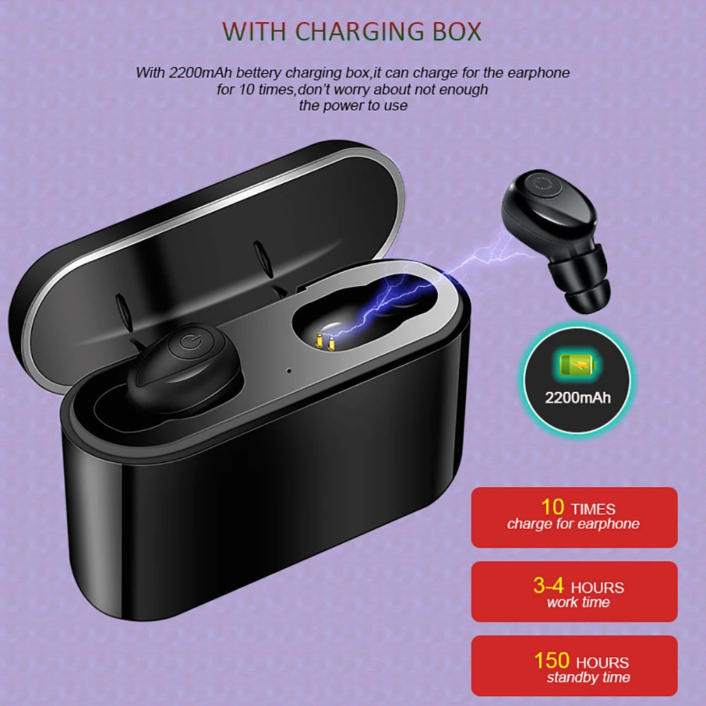 TWS X8 True Wireless Earbuds Bluetooth Earphones Mini TWS Waterproof Headfrees with 2200mAh Power Bank For All Phone