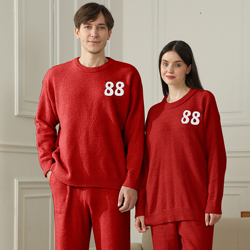 Half Fleece Couple's Home Clothes Set