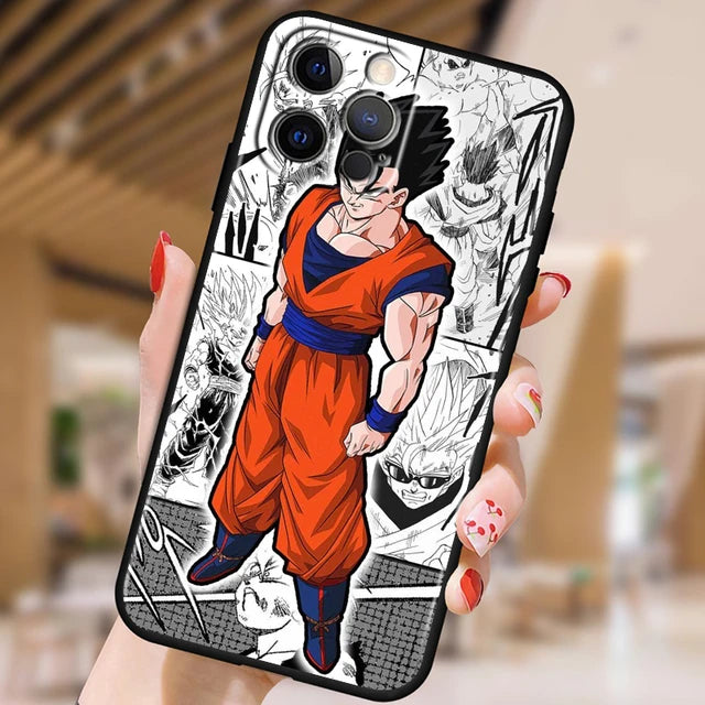 Copy of Japanese Art D-Dragon Ball Z For Apple iPhone 15 14 13 12 Pro Max Mini 11 Pro XS Max X XR 6 7 8 Plus SE 2020 Black Phone Case