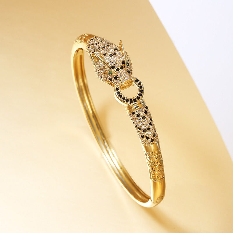 Micro Set Zircon Leopard Bracelet Female