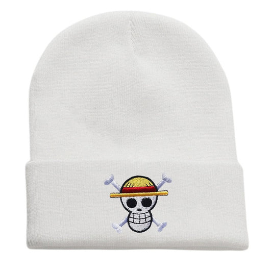 Hot selling pirate king embroidered knitted hat for foreign trade, autumn and winter cartoon anime, sports embroidery cover, col