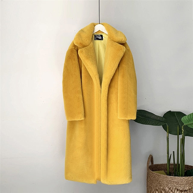 Winter Loose Velvet Mid-Length Coat