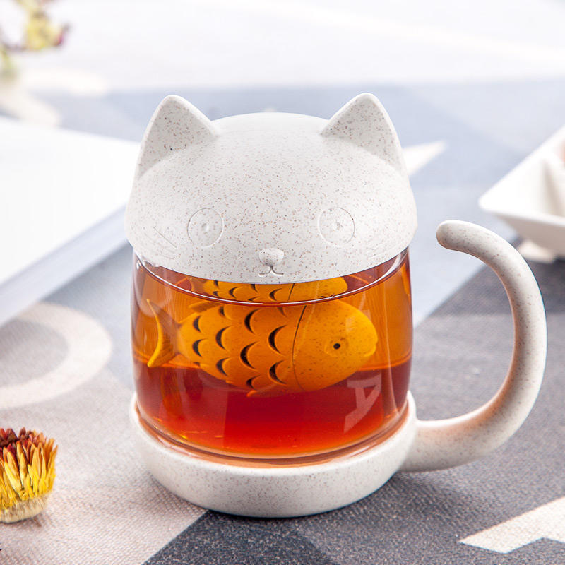 Tea Mug With Filter Glass Bottle Tea Cups With Infuser Home Office Tea Strainer