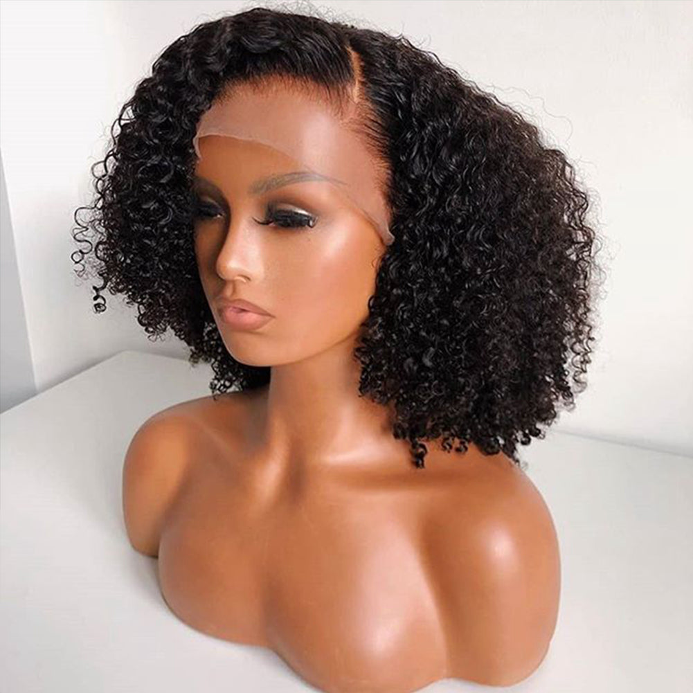 Wig Female Curly Hair Black Small Curly Curly Wig High Temperature Silk Chemical Fiber Front Lace Headgear