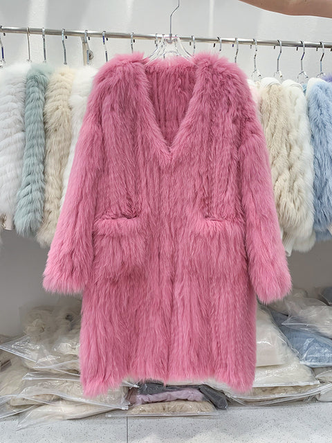 2025 Gender Fluid Faux Fur Knited Coat