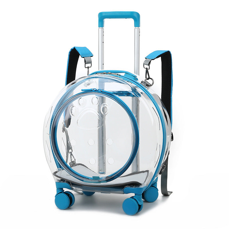 Pet Trolley Case Transparent Cat Bag Multifunctional Cat Bubble Box Portable Space Capsule Dog Backpack