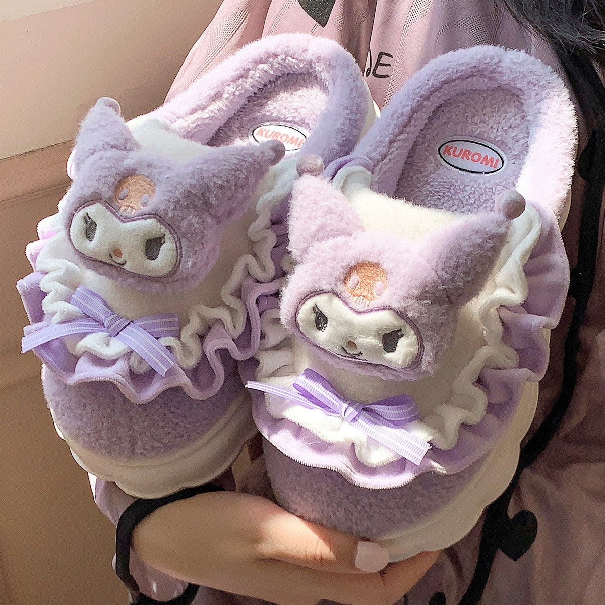 Jade Gui Dog Cotton Slippers for Women's Autumn and Winter New Thick Sole Anti slip and Warm Wrapped Slippers for External Wear