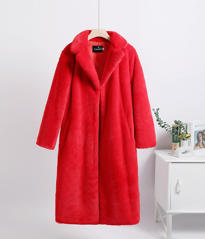 Winter Loose Velvet Mid-Length Coat