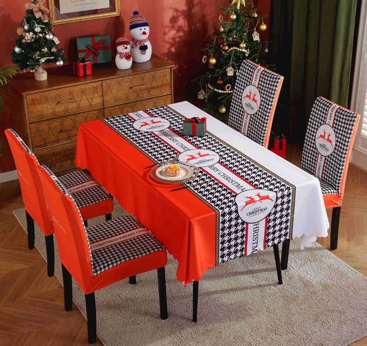 Christmas Chair Cover Digital Printed Tablecloth Chair Cover Waterproof And Oil Proof Christmas Tablecloth Christmas Chair Cover