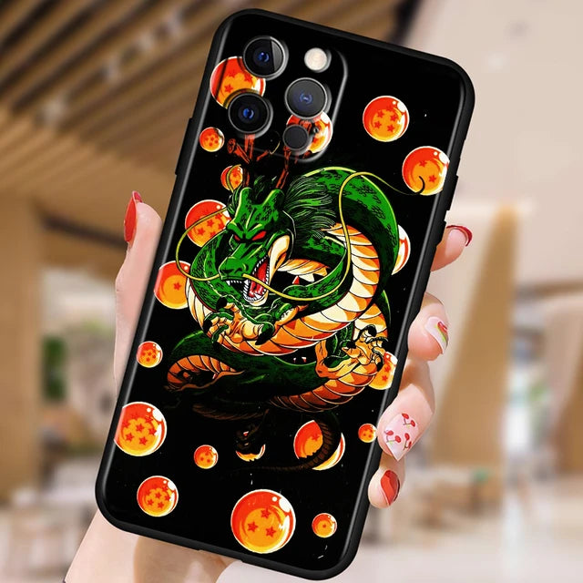 Copy of Japanese Art D-Dragon Ball Z For Apple iPhone 15 14 13 12 Pro Max Mini 11 Pro XS Max X XR 6 7 8 Plus SE 2020 Black Phone Case