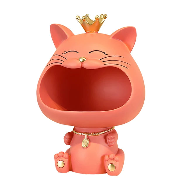 Large creative key storage big mouthed cat ornament modern and simple home foyer decoration