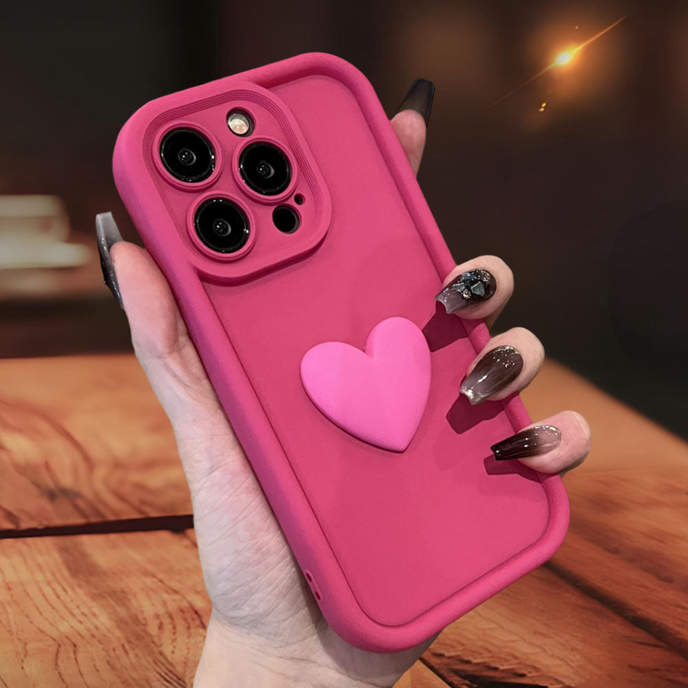 3D Love Suitable for Apple 15 Phone Protective Case Skin friendly Matte iPhone 14 ProMax Lens All Inclusive 16