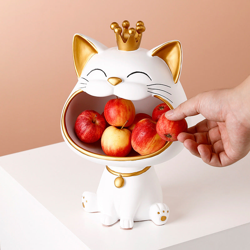 Large creative key storage big mouthed cat ornament modern and simple home foyer decoration