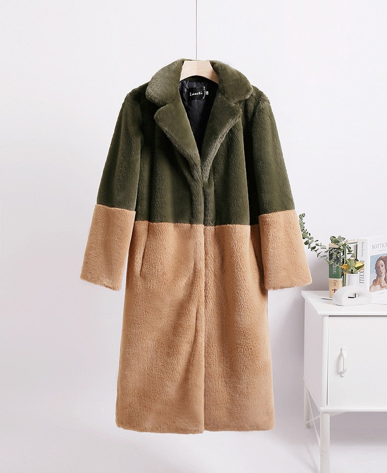 Winter Loose Velvet Mid-Length Coat