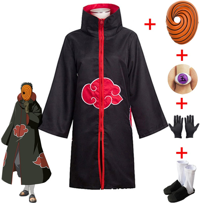 Tobi Cosplay Costume for Boys Obito Mask Carnival Halloween Costume for Kids Adult Suitable for Height 135cm-185cm