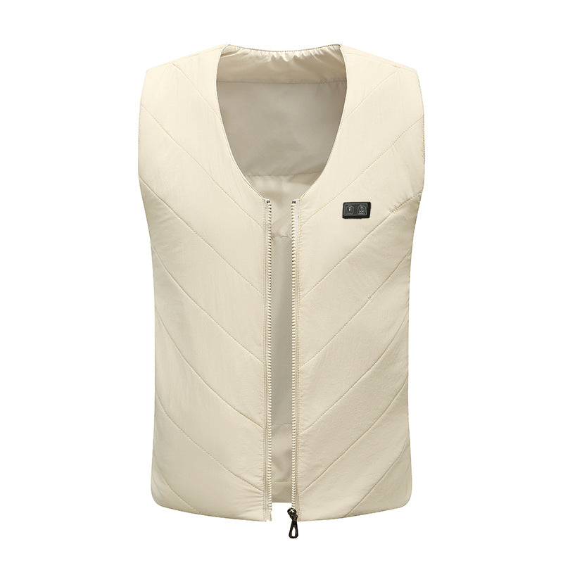 Electric vest heating double size V-neck intelligent charging heating clothes with constant temperature insulation vest