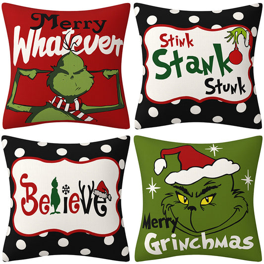 Grinch Christmas Pillow Cover