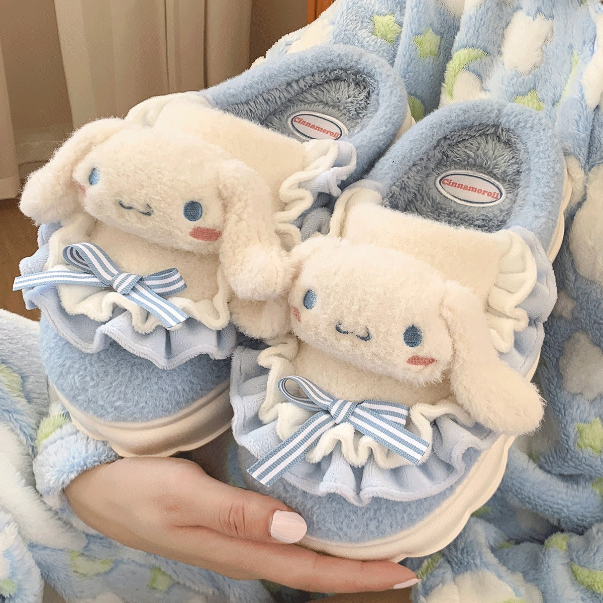 Jade Gui Dog Cotton Slippers for Women's Autumn and Winter New Thick Sole Anti slip and Warm Wrapped Slippers for External Wear