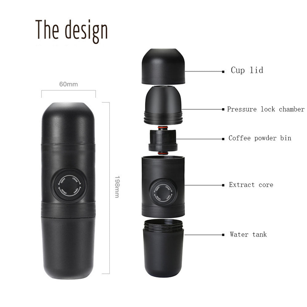 Portable Hand-Pressed Espresso Machine Outdoor Sports Electric Coffee Cup Maker Powder Portable Coffee Maker