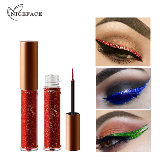 NICEFACE Metallic Colors Shiny Diamond Liquid Eyeliner High Shine Pearlescent Liquid Eyeliner