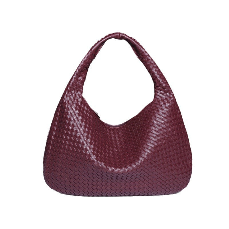 Crescent shaped women's bag hand woven hand-held dumpling bag fashionable single shoulder armpit bag