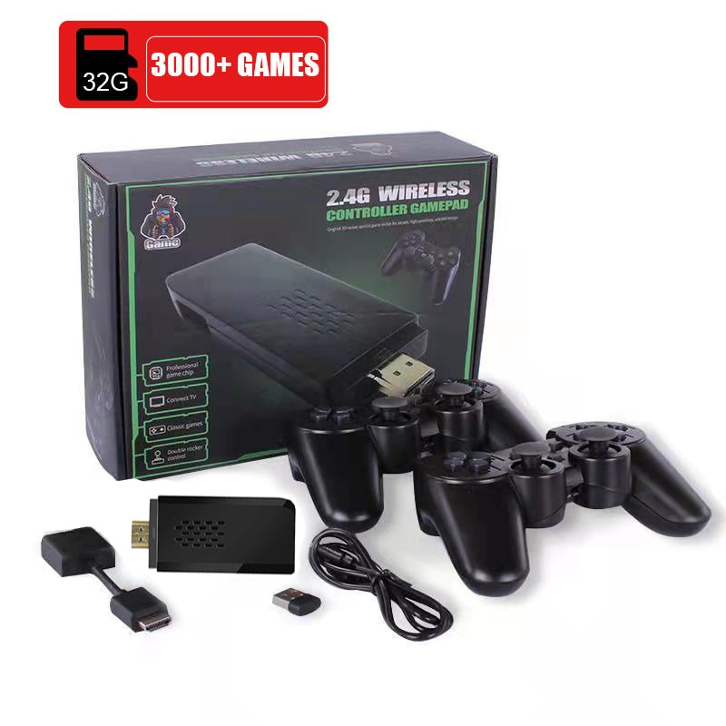 4K HD Video TV Game Console 2G+32G/64G 10000+ Classic Retro Games 4K Game Stick With 2.4G Wireless Controller PS1/FC Joystick