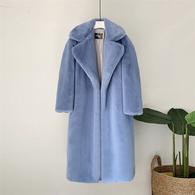 Winter Loose Velvet Mid-Length Coat