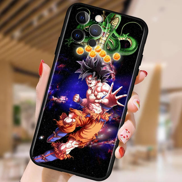 Copy of Japanese Art D-Dragon Ball Z For Apple iPhone 15 14 13 12 Pro Max Mini 11 Pro XS Max X XR 6 7 8 Plus SE 2020 Black Phone Case