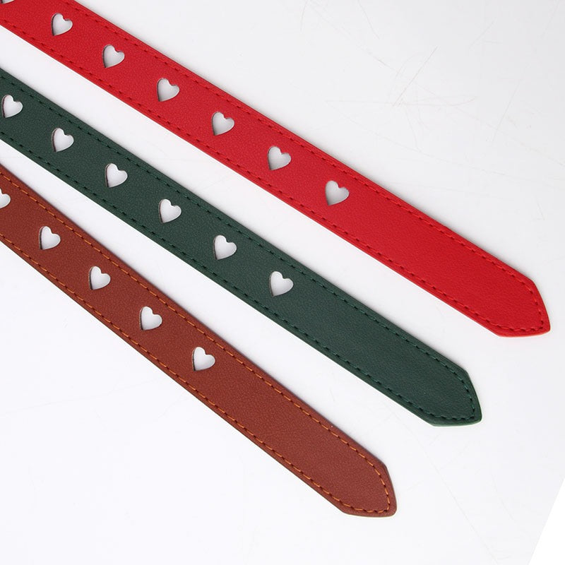 New punch-free heart hollow belt for ladies, all-match, sweet girl sweater dress decorative belt