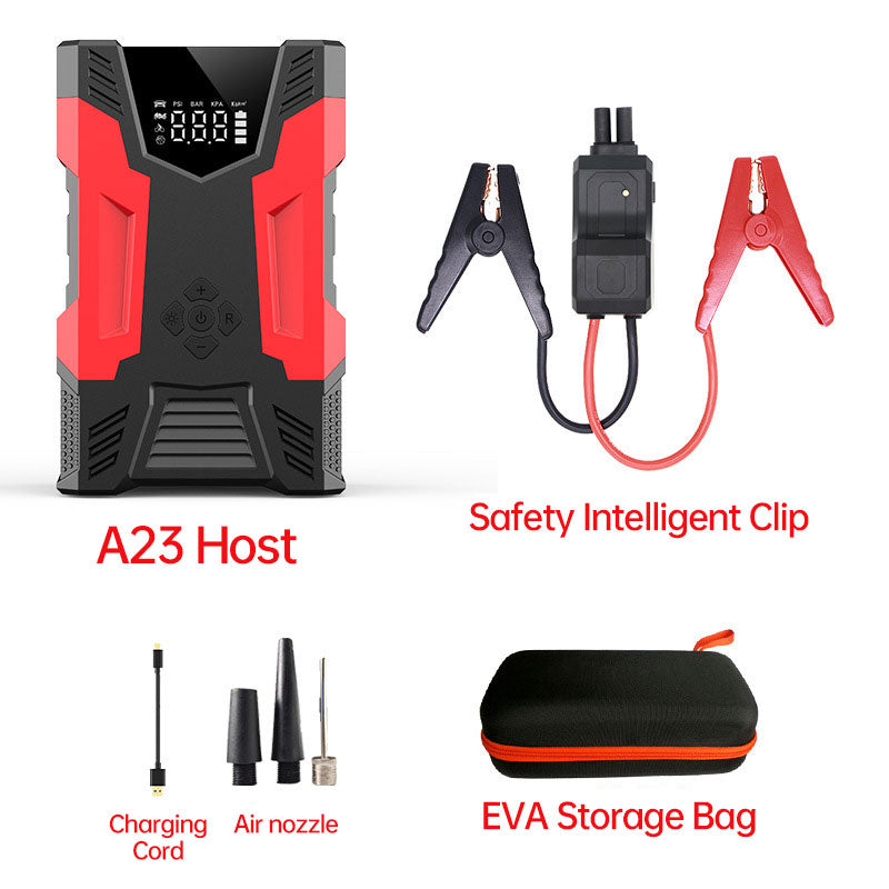 Car Jump Starter With Air Compressor Portable 12V Jump Starter Power Bank Battery Pack Lithium Battery Booster