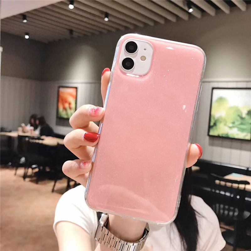 Candy Color Stand Holder Phone Case For iPhone 12 11 13 Pro Max XR XS Max X 6S 7 8 Plus 12 13 Pro Glitter Love Heart Back Cover