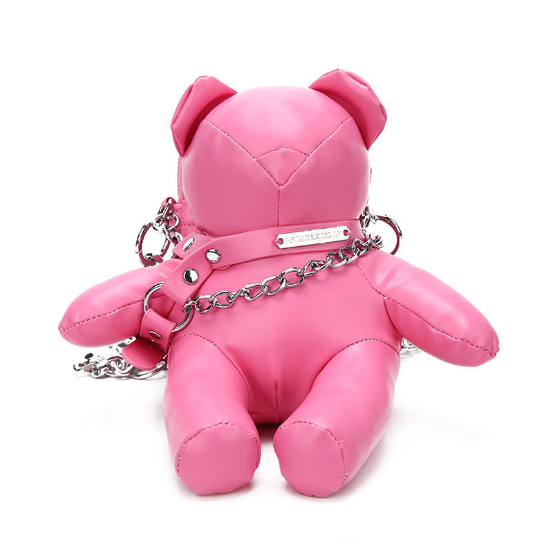 Small niche design shoulder bag for women, Instagram super popular, personalized teddy bear phone bag, internet famous doll chain crossbody bag