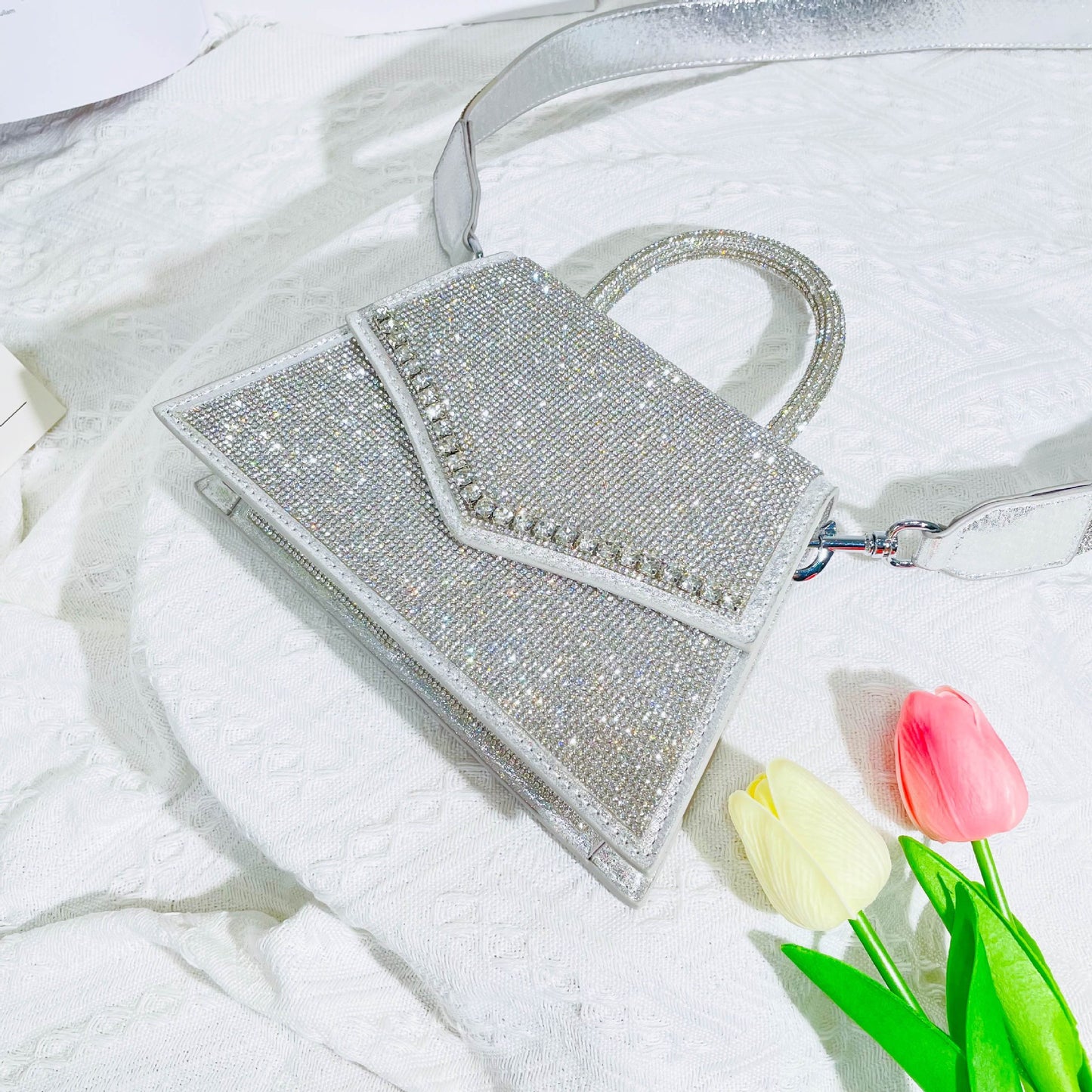 Colorful Rhinestone Bag New Portable Small Square Bag