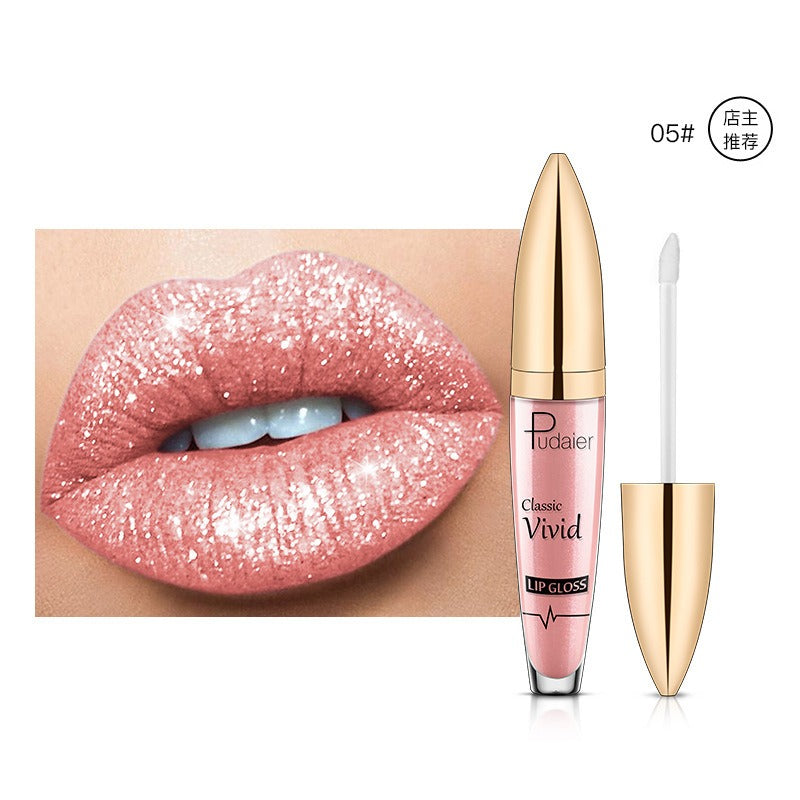 18 Colors Shiny Lip Gloss for Women Long Lasting Matte Glitter Liquid Lipstick Diamond Shiny Lip Gloss Waterproof Lip Makeup