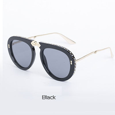 Sunglasses, women's diamonds, fashionable folding sunglasses